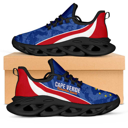Cape Verde 2026 Football Clunky Sneakers Tubaroes Azuis Grunge Curve Stylized - African Pride