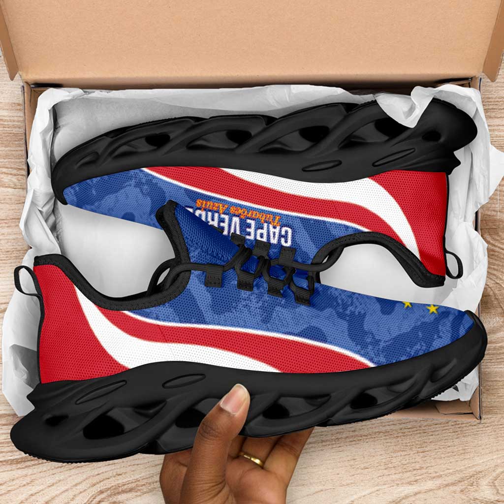 Cape Verde 2026 Football Clunky Sneakers Tubaroes Azuis Grunge Curve Stylized - African Pride