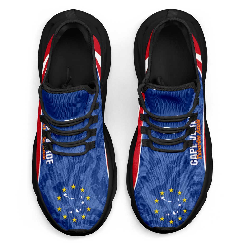 Cape Verde 2026 Football Clunky Sneakers Tubaroes Azuis Grunge Curve Stylized - African Pride