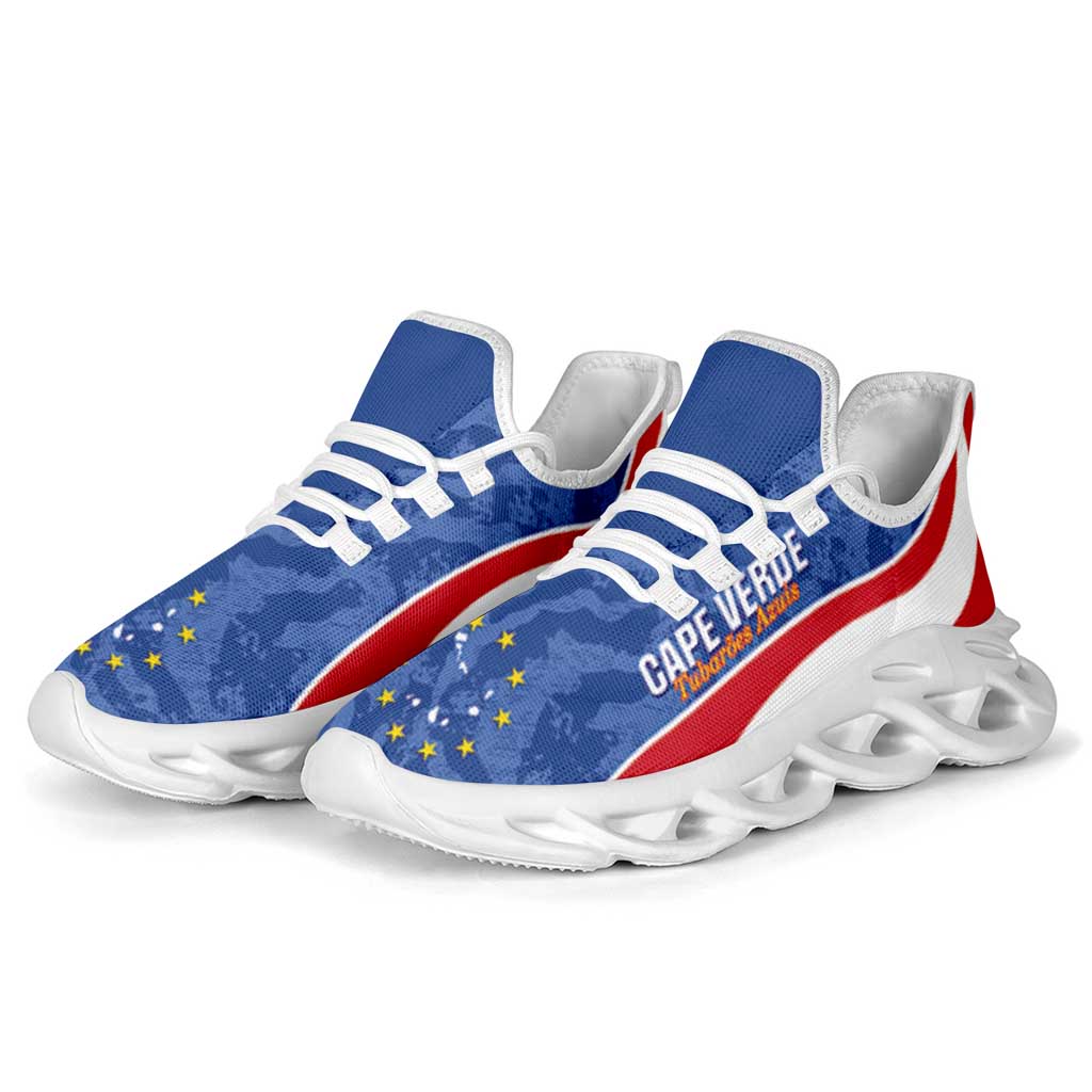 Cape Verde 2026 Football Clunky Sneakers Tubaroes Azuis Grunge Curve Stylized - African Pride