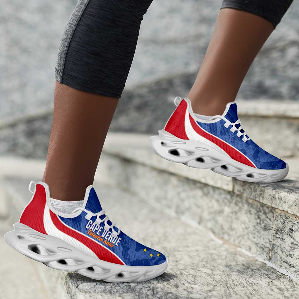 Cape Verde 2026 Football Clunky Sneakers Tubaroes Azuis Grunge Curve Stylized - African Pride