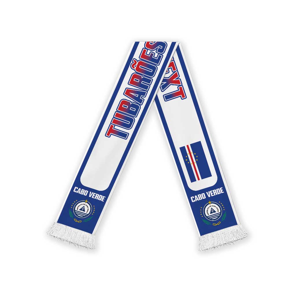 Cape Verde 2026 Football Personalized Soccer Scarf Come On Tubaroes Azuis