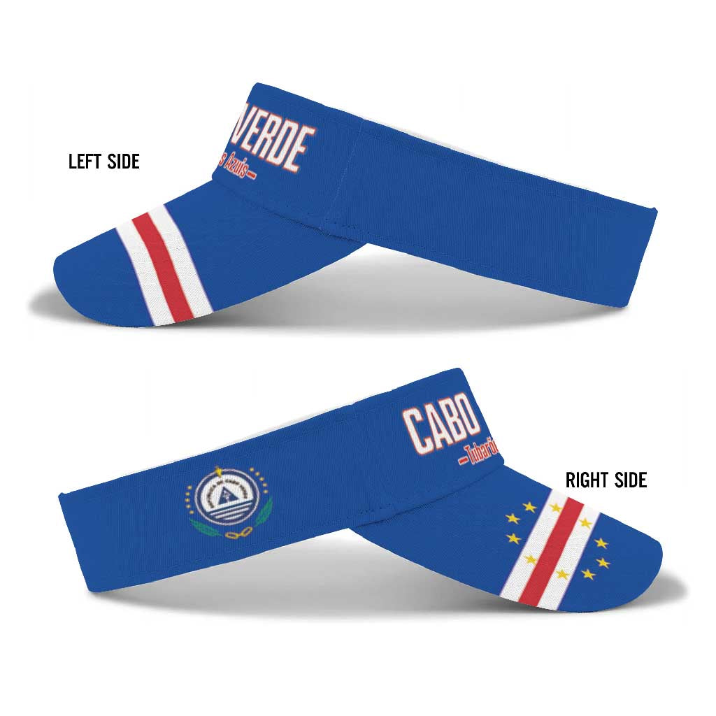 Cape Verde 2026 Football Sun Visor Cap Come On Tubaroes Azuis