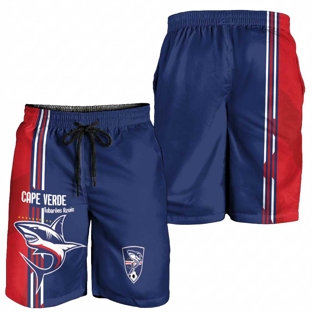 Cape Verde Football Pride Shorts for Men Tubaroes Azuis Champion - African Pride