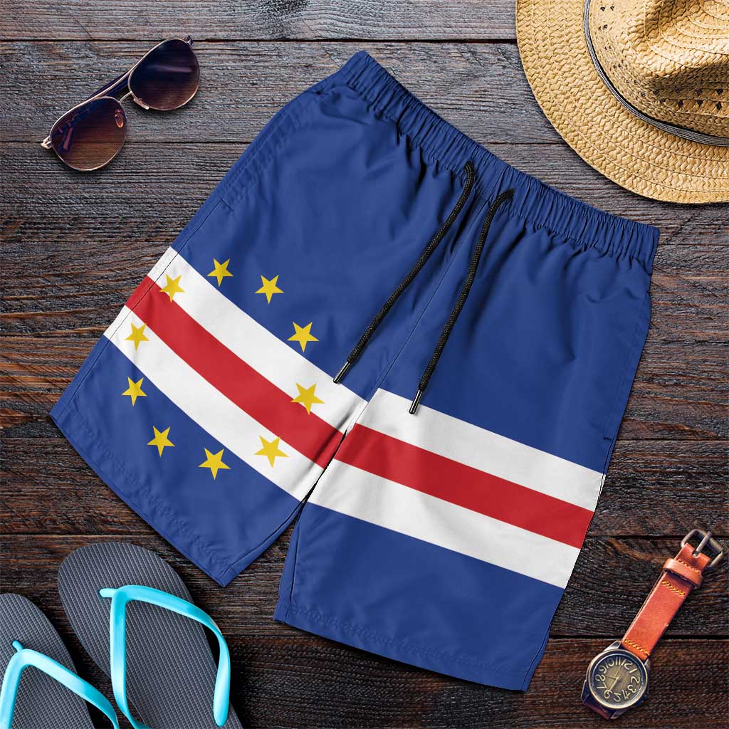 Cape Verde Shorts for Men National Flag Colors - African Pride