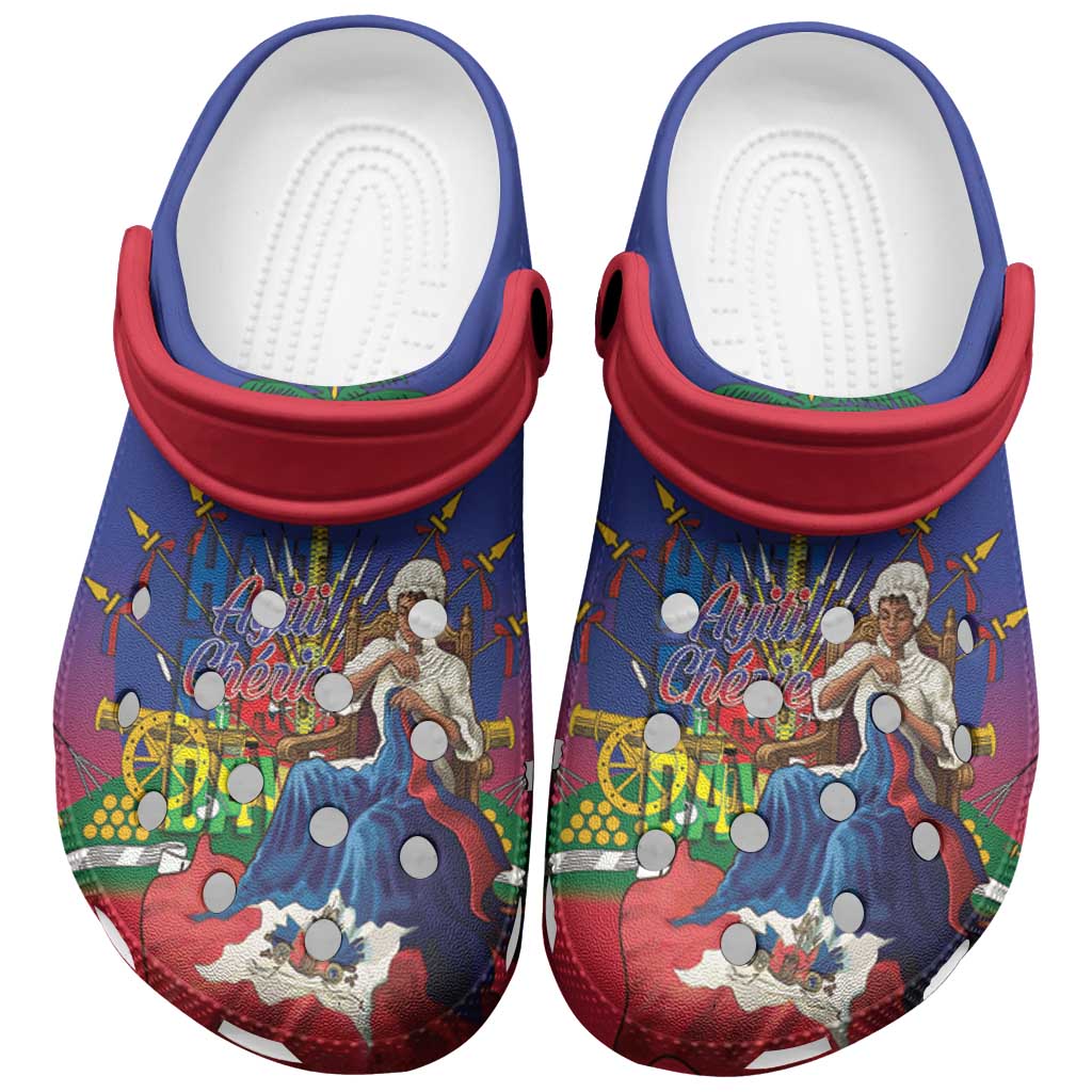 Catherine Flon Haiti Flag Day Clogs Shoes Ayiti Cherie Coat Of Arms