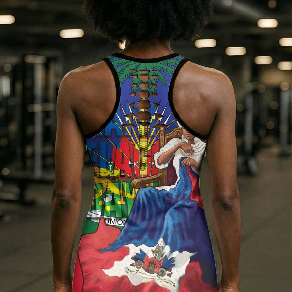 Catherine Flon Haiti Flag Day Hollow Tank Top Ayiti Cherie Coat Of Arms