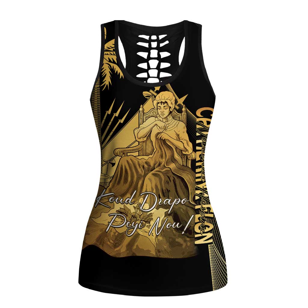 Catherine Flon Haiti Flag Day Hollow Tank Top National Heroine Koud Drapo Peyi Nou