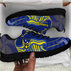 Curacao Football Sneakers Blue Wave Geometric Caribbean Sports Motif