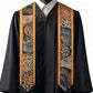 Custom African Ankara Motifs Mixed Animal Skins Graduation Stole