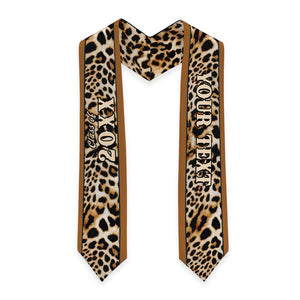 Custom African Leopard Mix Native Tribal Pattern Graduation Stole