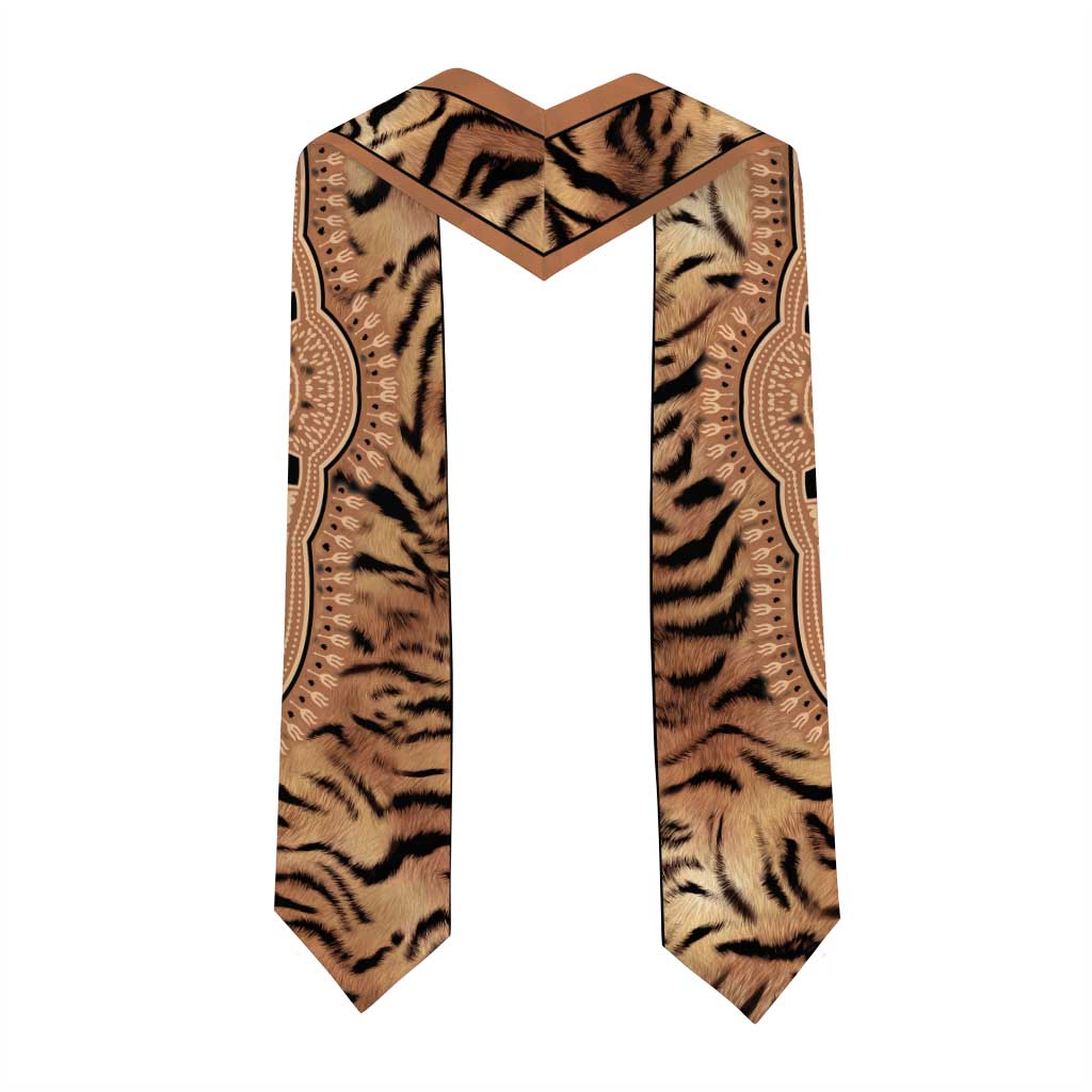 Custom African Tiger Mix Dashiki Tribal Pattern Graduation Stole
