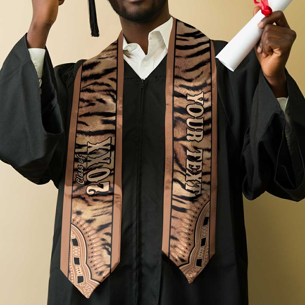 Custom African Tiger Mix Dashiki Tribal Pattern Graduation Stole