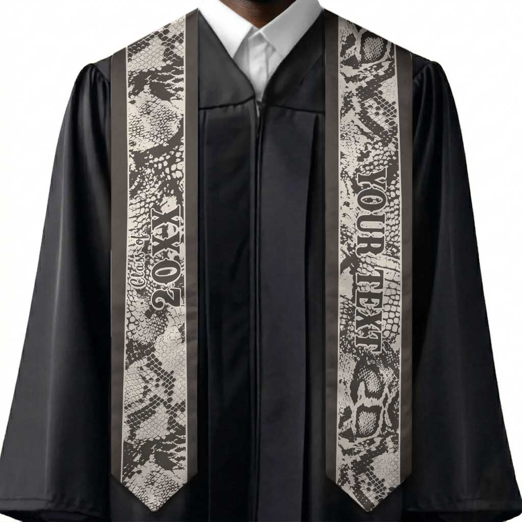 Custom African Wild Animal Skins Graduation Stole Snake and Crocodile Mix Skin