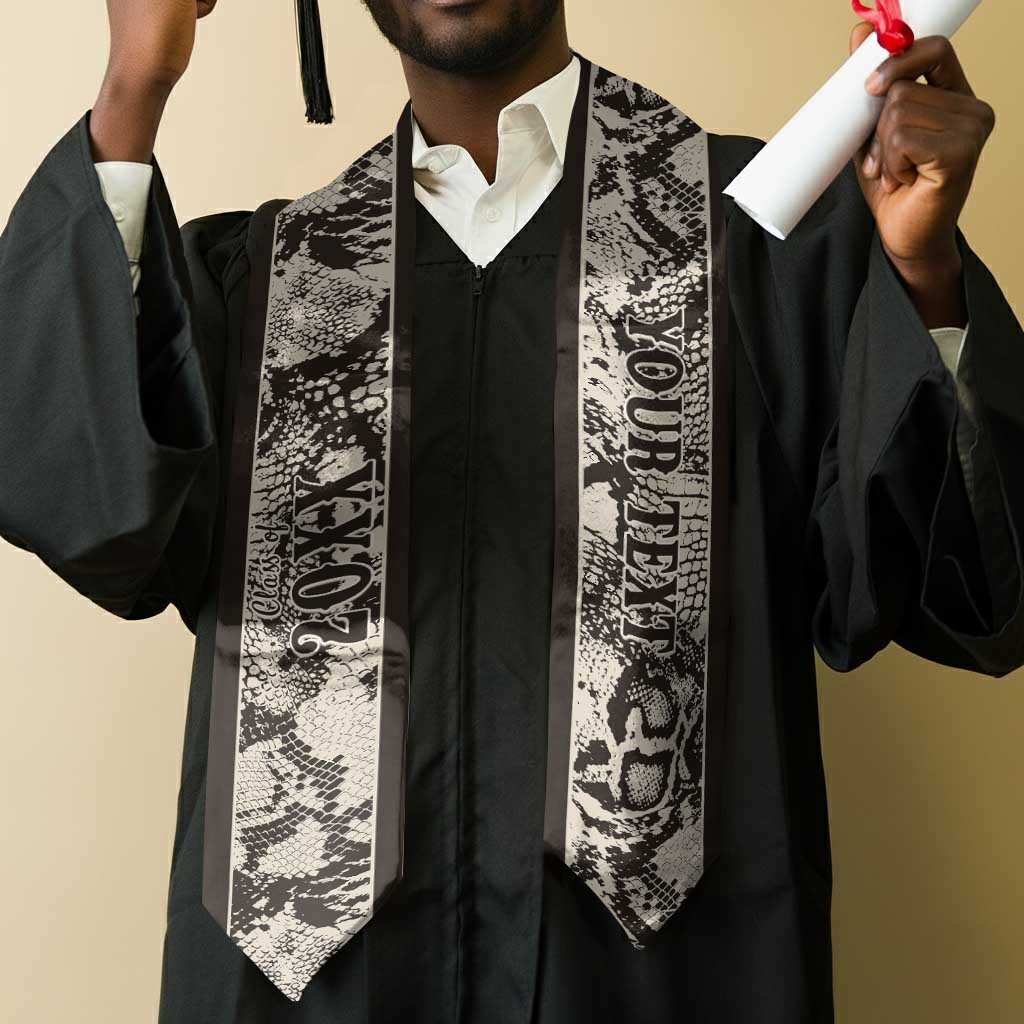 Custom African Wild Animal Skins Graduation Stole Snake and Crocodile Mix Skin