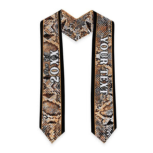 Custom African Wild Animal Skins Graduation Stole Vintage Snake Skin Pattern