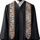 Custom African Wild Animal Skins Graduation Stole Vintage Snake Skin Pattern