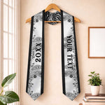 Custom African Zebra Mix Paisley Tribal Pattern Graduation Stole