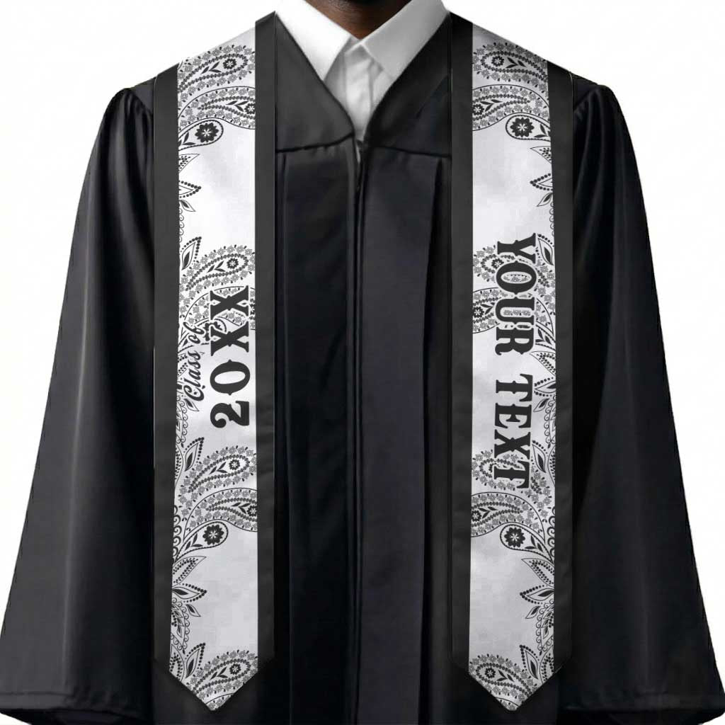 Custom African Zebra Mix Paisley Tribal Pattern Graduation Stole
