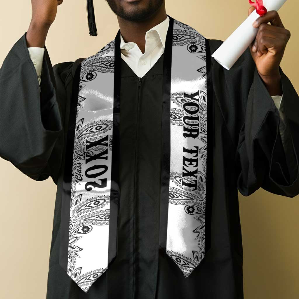 Custom African Zebra Mix Paisley Tribal Pattern Graduation Stole