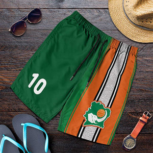 Custom Côte d'Ivoire National Football Shorts for Men Les Elephants-Sporty Stripes - African Pride