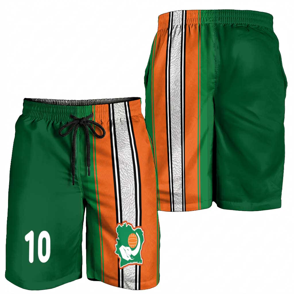 Custom Côte d'Ivoire National Football Shorts for Men Les Elephants-Sporty Stripes - African Pride