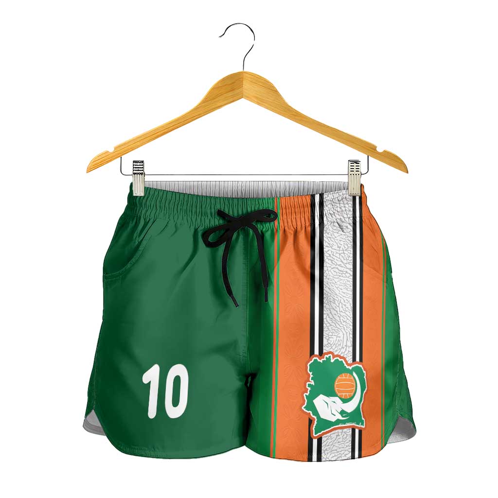 Custom Côte d'Ivoire National Football Shorts for Women Les Elephants-Sporty Stripes - African Pride