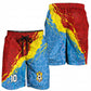 Custom DR Congo Leopards Football Shorts for Men Abstract Leopard Pattern With National Colors And Crest