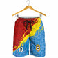 Custom DR Congo Leopards Football Shorts for Men Abstract Leopard Pattern With National Colors And Crest