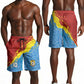 Custom DR Congo Leopards Football Shorts for Men Abstract Leopard Pattern With National Colors And Crest
