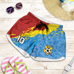 Custom DR Congo Leopards Football Shorts for Women Abstract Leopard Pattern With National Colors And Crest