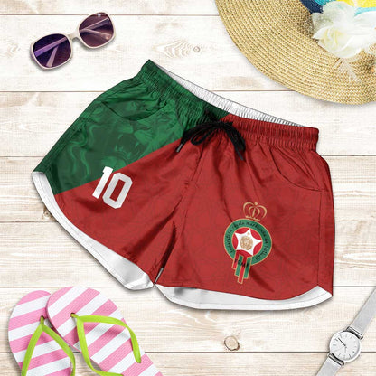 Custom Moroccan Football Shorts for Women Go Glory-The Atlas Lions - African Pride