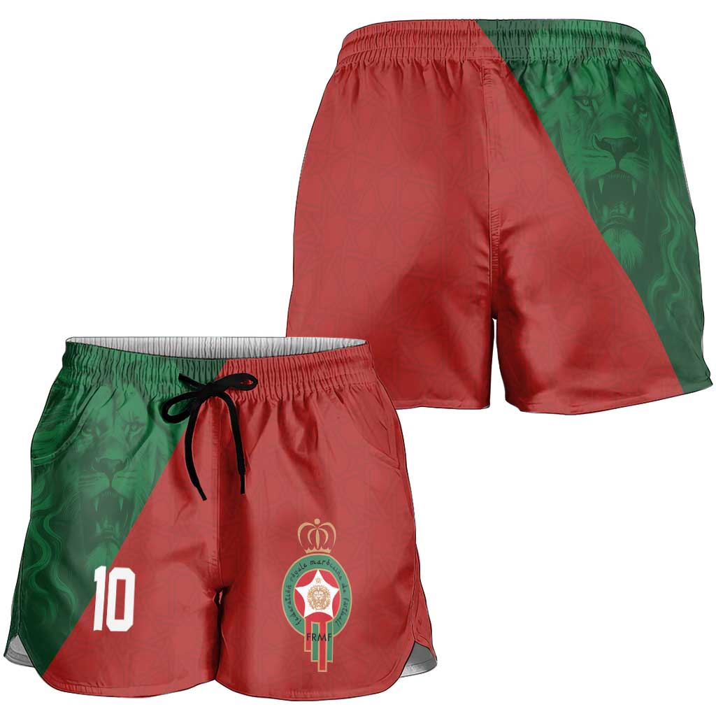 Custom Moroccan Football Shorts for Women Go Glory-The Atlas Lions - African Pride