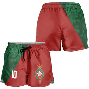 Custom Moroccan Football Shorts for Women Go Glory-The Atlas Lions - African Pride