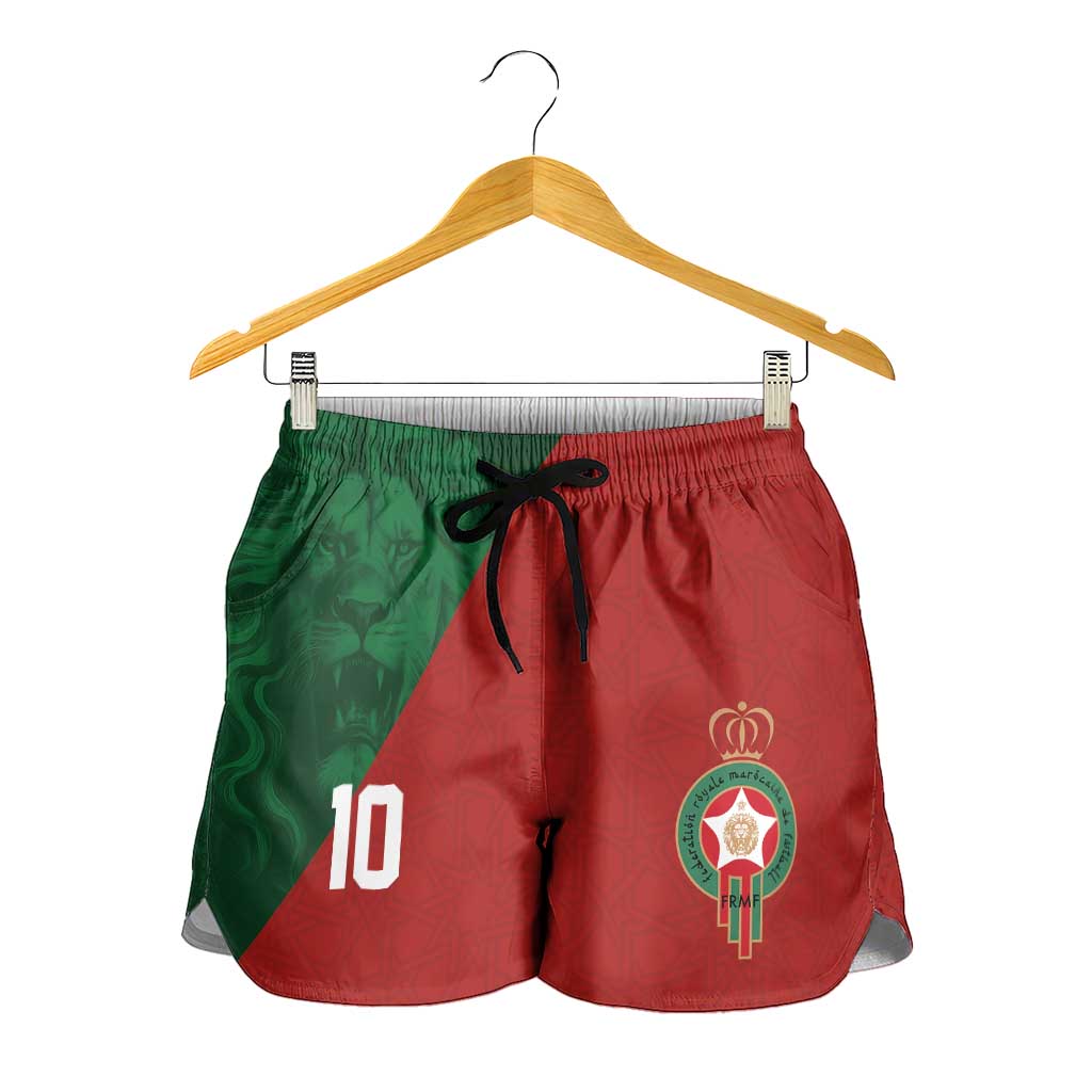 Custom Moroccan Football Shorts for Women Go Glory-The Atlas Lions - African Pride