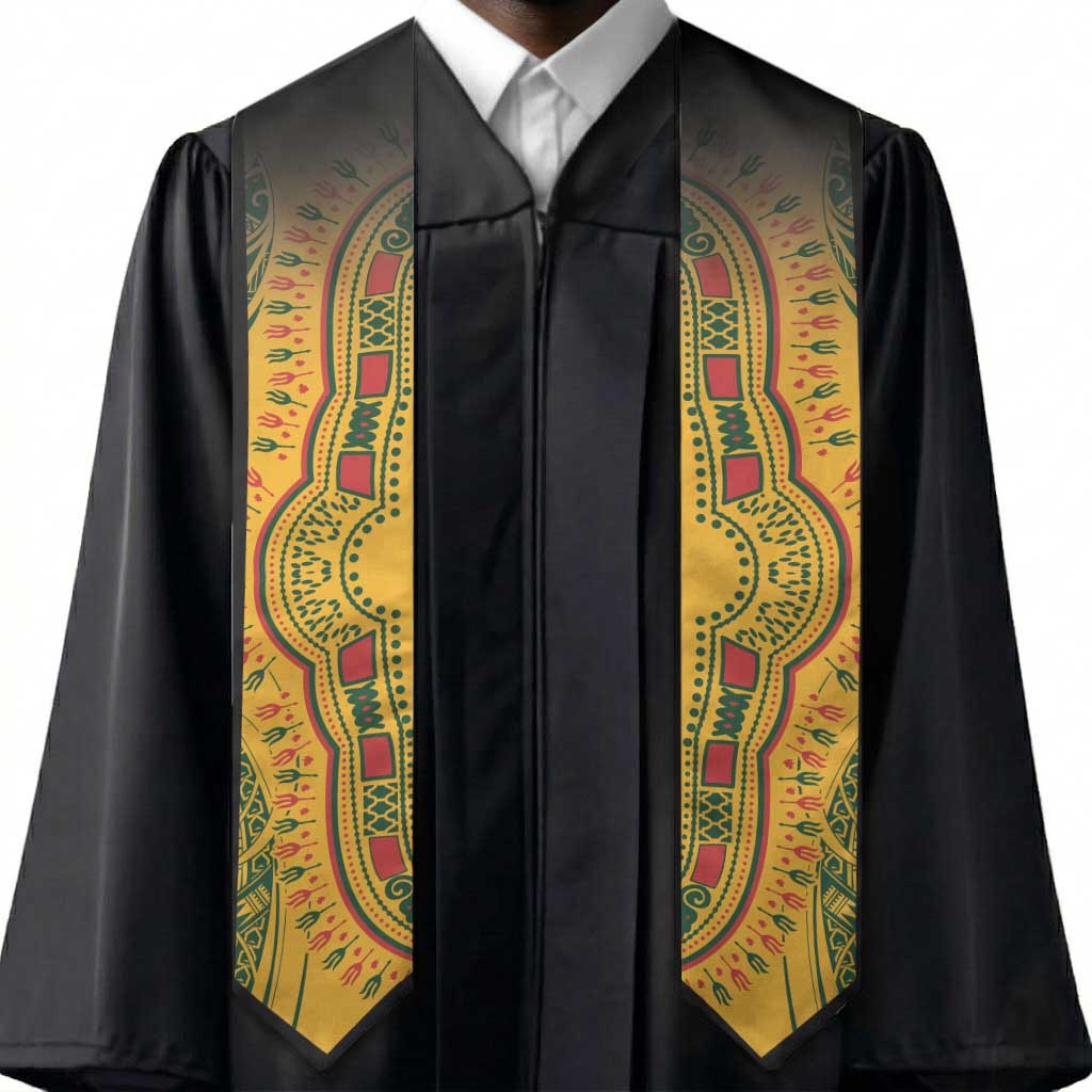 Dashiki and Polynesian Pattern Graduation Stole Afro Pacific Culture Gold Version