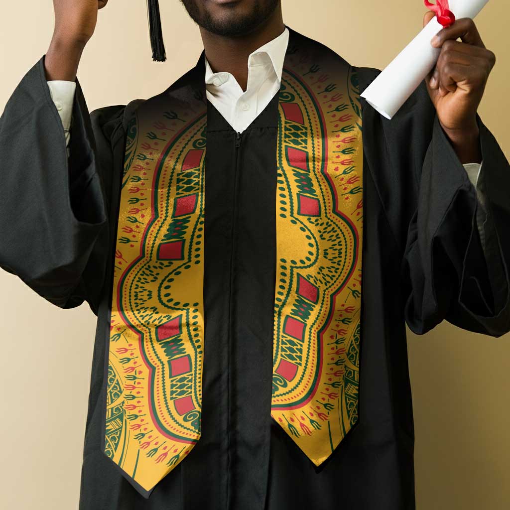Dashiki and Polynesian Pattern Graduation Stole Afro Pacific Culture Gold Version
