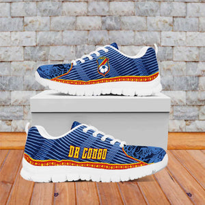 DR Congo Football Sneakers Leopard Jaguar Tribal Pattern With Flags