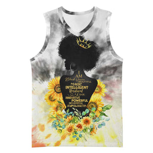 Vintage Flowers - I Am Black Queen Basketball Jersey - African Pride