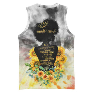 Vintage Flowers - I Am Black Queen Basketball Jersey - African Pride