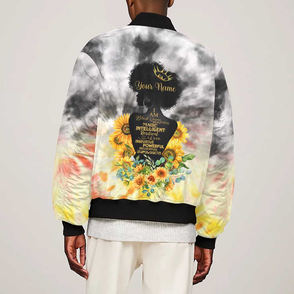 Vintage Flowers - I Am Black Queen Bomber Jacket