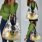 Vintage Flowers - I Am Black Queen Grocery Bag