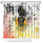Vintage Flowers - I Am Black Queen Shower Curtain