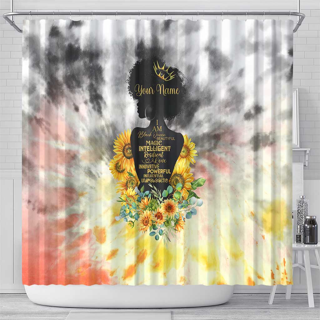 Vintage Flowers - I Am Black Queen Shower Curtain