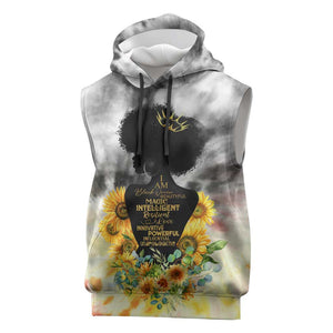 Vintage Flowers - I Am Black Queen Sleeveless Hoodie - African Pride