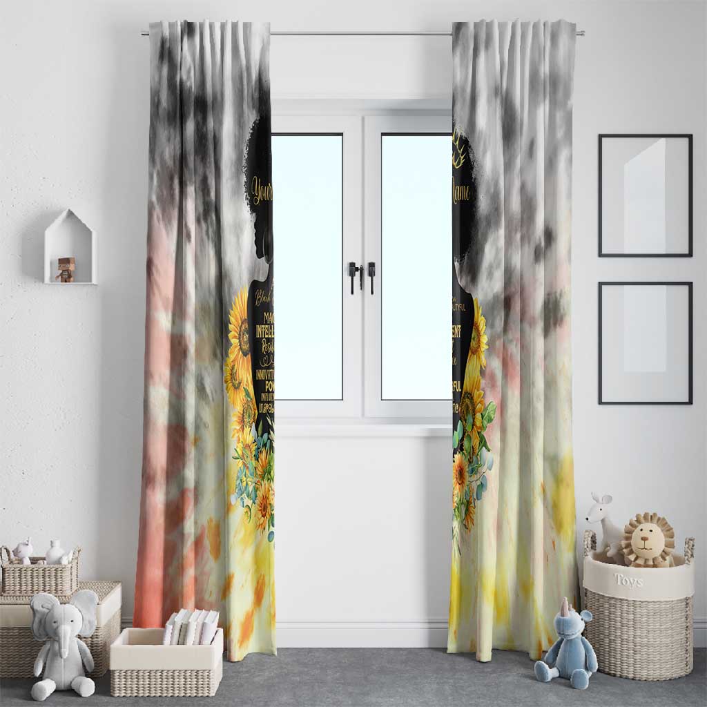 Vintage Flowers - I Am Black Queen Window Curtain