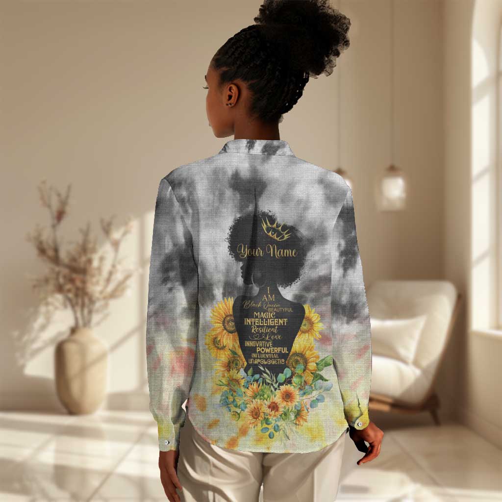 Vintage Flowers - I Am Black Queen Women Casual Shirt DT02