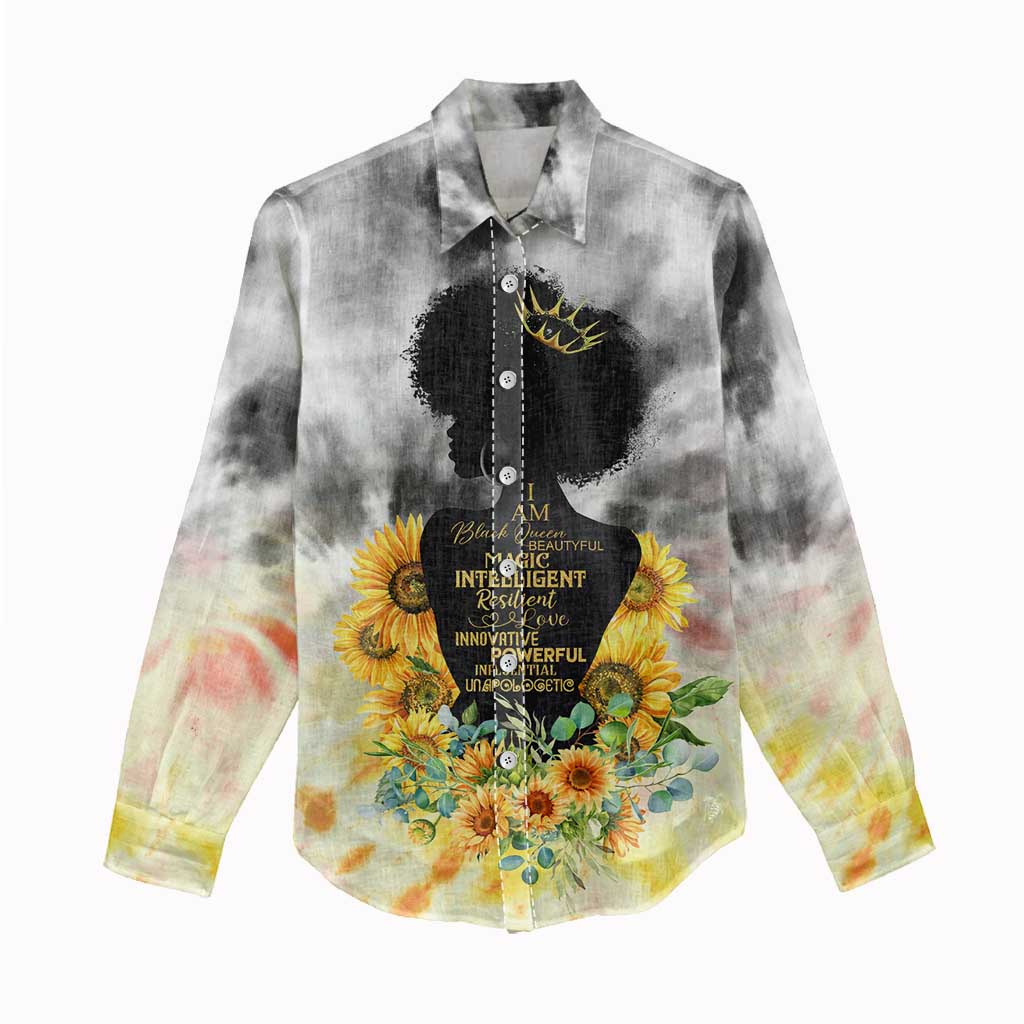 Vintage Flowers - I Am Black Queen Women Casual Shirt DT02