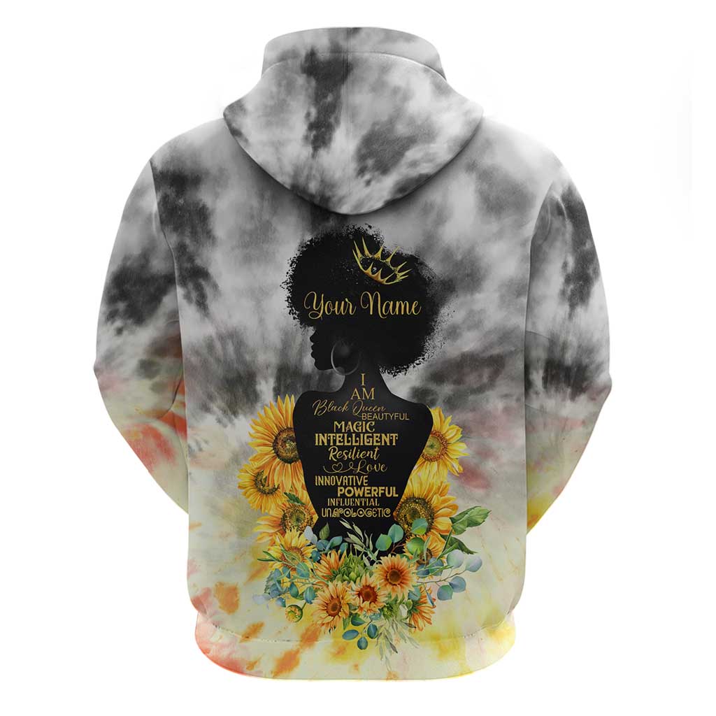 Vintage Flowers - I Am Black Queen Zip Hoodie