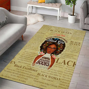 Personalized Black Girl African Area Rug Never Underestimate A Book Lover